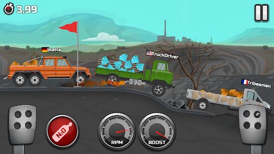 Скачать бесплатно Truck Racing - 2D Гонки по бездорожью [Мод открытые покупки] 1.9.12 - RU apk на Андроид