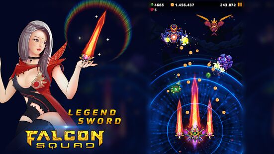 Скачать бесплатно Falcon Squad: Galaxy Attack - Free shooting games [Мод безлимитные монеты] Зависит от устройства - RUS apk на Андроид