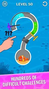 Скачать бесплатно Water Puzzle - Fish Rescue & Pull The Pin [Мод открытые покупки] 1.0.26 - RU apk на Андроид