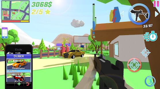 Скачать бесплатно Dude Theft Wars: Open world Sandbox Simulator BETA [Мод открытые покупки] 0.9.0.3 - RUS apk на Андроид