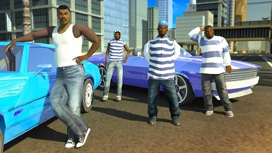 Скачать бесплатно San Andreas Auto Gang Wars: Grand Real Theft Fight [Мод безлимитные монеты] 9.8 - Русская версия apk на Андроид