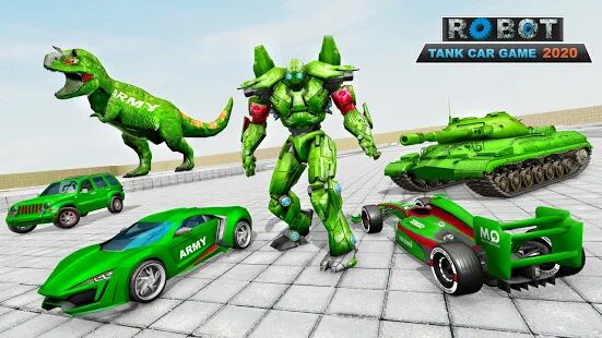 Скачать бесплатно Tank robot car game - Дино робот игры [Мод открытые уровни] 1.1.3 - Русская версия apk на Андроид