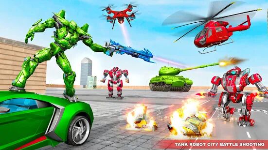 Скачать бесплатно Tank robot car game - Дино робот игры [Мод открытые уровни] 1.1.3 - Русская версия apk на Андроид