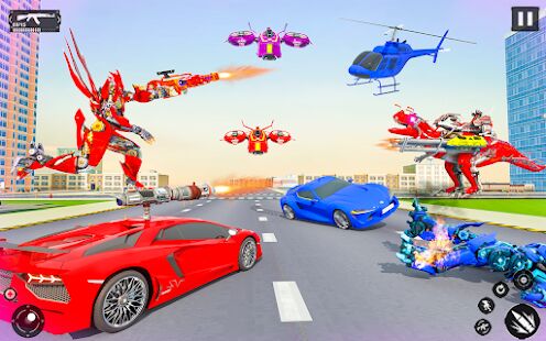 Скачать бесплатно Dino Robot Car Game:Flying Robot transforming game [Мод меню] Зависит от устройства - Русская версия apk на Андроид