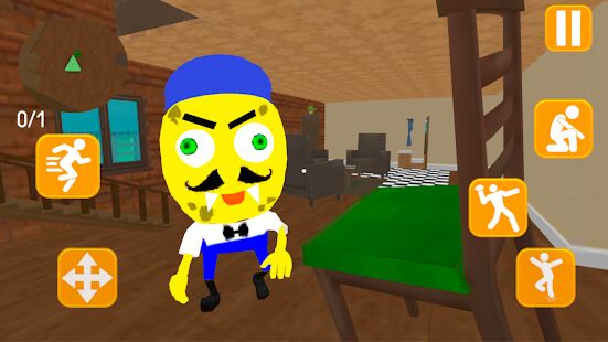 Скачать бесплатно Neighbor Sponge. Scary Secret 3D [Мод открытые уровни] 1.4 - RUS apk на Андроид