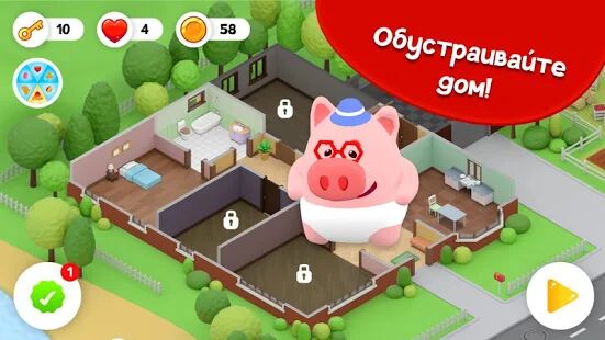 Скачать бесплатно Piggy Farm 2  [Мод много денег] 2.5.51 - Русская версия apk на Андроид