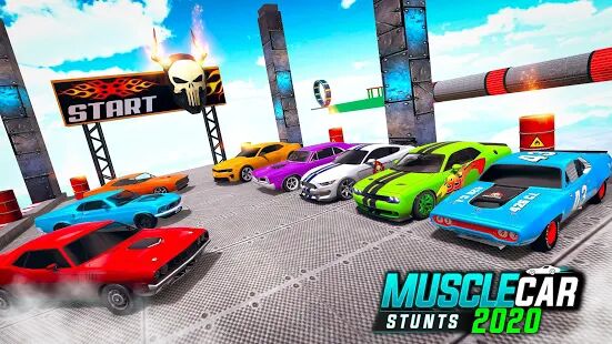 Скачать бесплатно Muscle Car Stunts 2020: Mega Ramp Stunt Car Games [Мод много монет] 2.7 - RU apk на Андроид