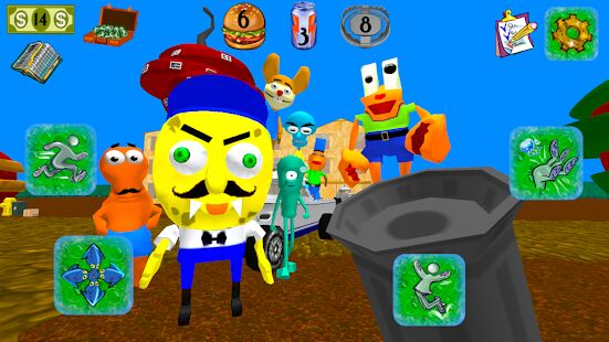 Скачать бесплатно Sponge Neighbor Escape 3D [Мод меню] 1.4 - Русская версия apk на Андроид