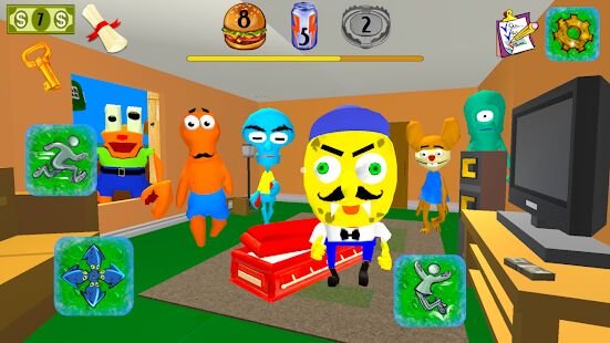 Скачать бесплатно Sponge Neighbor Escape 3D [Мод меню] 1.4 - Русская версия apk на Андроид