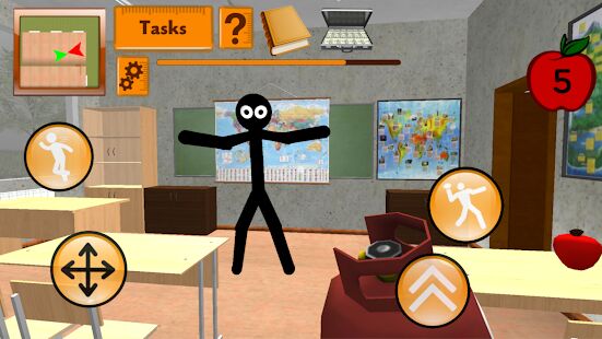 Скачать бесплатно Stickman Teacher. Neighbor School Escape 3D [Мод много монет] 1.2 - RUS apk на Андроид