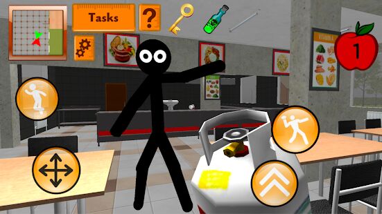 Скачать бесплатно Stickman Teacher. Neighbor School Escape 3D [Мод много монет] 1.2 - RUS apk на Андроид