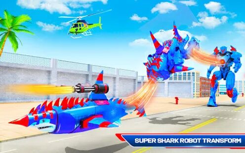 Скачать бесплатно Robot Shark Attack: Transform Robot Shark Games [Мод открытые покупки] 31 - RU apk на Андроид