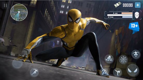 Скачать бесплатно Spider Rope Hero - Gangster New York City [Мод много денег] 1.5.16 - RU apk на Андроид