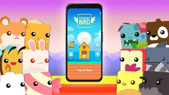 Скачать бесплатно Hyper Casual Flying Birdie Game [Мод много денег] 1.0.1.47 - Русская версия apk на Андроид