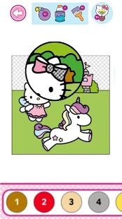 Скачать бесплатно Hello Kitty Раскраска для Детей [Мод открытые уровни] 1.1.3 - Русская версия apk на Андроид