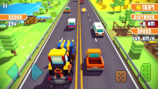 Скачать бесплатно Blocky Highway: Traffic Racing [Мод открытые покупки] 1.2.2 - RU apk на Андроид