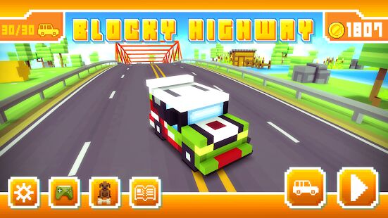 Скачать бесплатно Blocky Highway: Traffic Racing [Мод открытые покупки] 1.2.2 - RU apk на Андроид