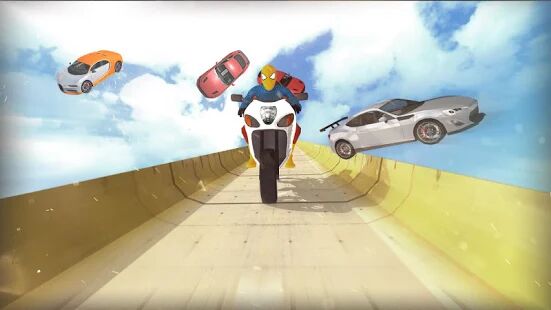 Скачать бесплатно Super Hero Bike Mega Ramp 2 [Мод много денег] 1.7 - RU apk на Андроид