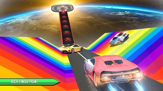 Скачать бесплатно Crazy Car Driving Simulator: Mega Ramp Car Stunts [Мод открытые покупки] 1.3.2 - RU apk на Андроид