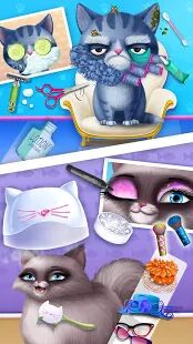 Скачать бесплатно Cat Hair Salon Birthday Party - Virtual Kitty Care [Мод открытые уровни] 8.0.80007 - Русская версия apk на Андроид