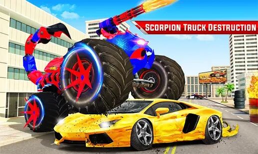 Скачать бесплатно Scorpion Robot Monster Truck Transform Robot Games [Мод открытые уровни] 16 - Русская версия apk на Андроид