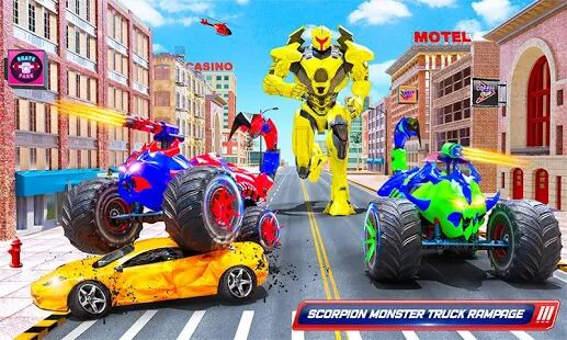 Скачать бесплатно Scorpion Robot Monster Truck Transform Robot Games [Мод открытые уровни] 16 - Русская версия apk на Андроид