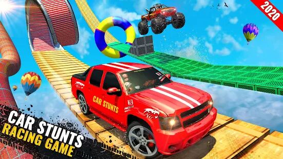 Скачать бесплатно Mega Ramps Car Stunts Racing 3D- Free Car Games [Мод безлимитные монеты] 5.1 - RUS apk на Андроид