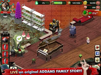 Скачать бесплатно Addams Family: Mystery Mansion - The Horror House! [Мод открытые покупки] 0.3.6 - Русская версия apk на Андроид