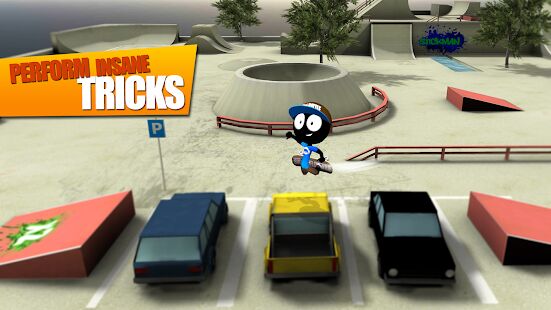 Скачать бесплатно Stickman Skate Battle [Мод безлимитные монеты] 2.3.4 - RUS apk на Андроид