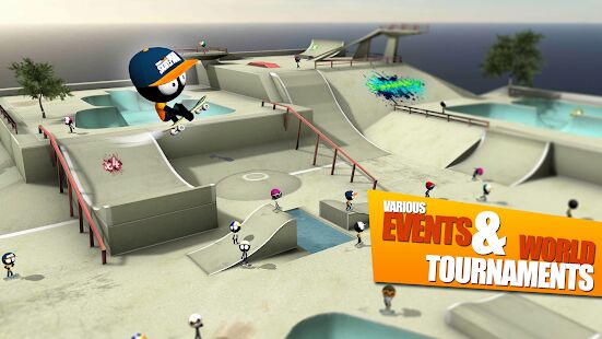 Скачать бесплатно Stickman Skate Battle [Мод безлимитные монеты] 2.3.4 - RUS apk на Андроид