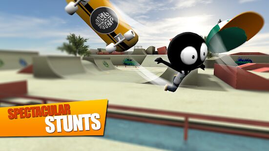 Скачать бесплатно Stickman Skate Battle [Мод безлимитные монеты] 2.3.4 - RUS apk на Андроид