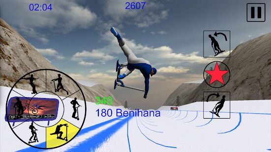 Скачать бесплатно Snowscooter Freestyle Mountain [Мод много монет] 1.09 - Русская версия apk на Андроид