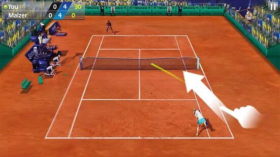Скачать бесплатно Теннис пальцем 3D - Tennis [Мод много монет] 1.8.1 - RU apk на Андроид