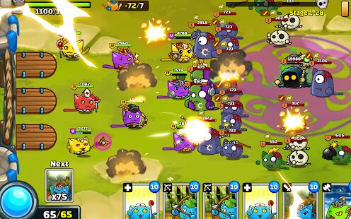Скачать бесплатно Meowar - PvP Cat Merge Defense TD [Мод открытые уровни] 0.6.9.1 - RU apk на Андроид