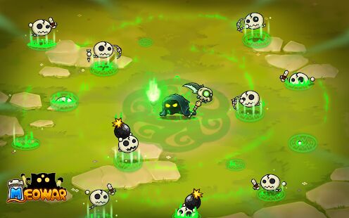 Скачать бесплатно Meowar - PvP Cat Merge Defense TD [Мод открытые уровни] 0.6.9.1 - RU apk на Андроид