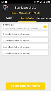 Скачать бесплатно ScanMyOpel Lite [Разблокированная] 1.1.25 - RU apk на Андроид