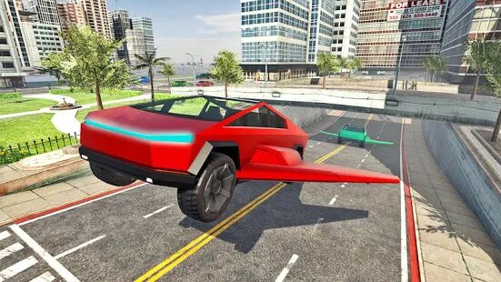 Скачать бесплатно Real Flying Cyber Truck Electric Car 3D Simulator [Полная] 1.1.3 - Русская версия apk на Андроид