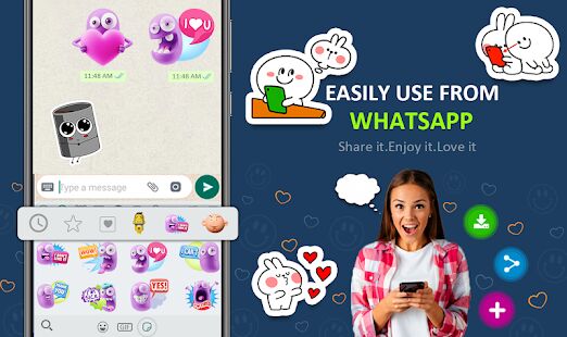 Скачать бесплатно Big Emoji Stickers 2020 iSticker WAStickerApps [Без рекламы] 2.8 - RUS apk на Андроид