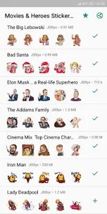 Скачать бесплатно Movie and Comics Stickers - WAStickerApps [Без рекламы] 2.0 - Русская версия apk на Андроид